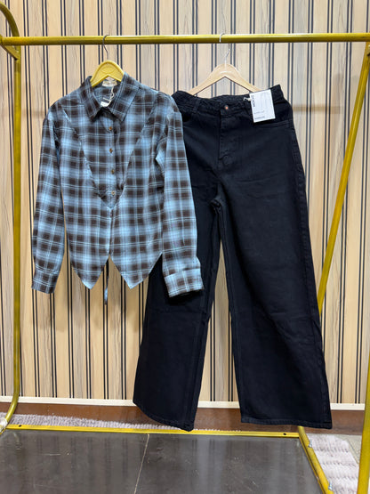 Viral Fitted Check Shirts With Jeans Combo