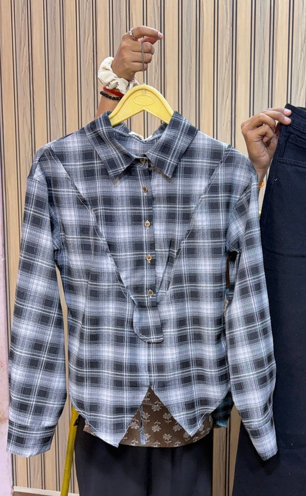 Viral Check Fitted Shirts