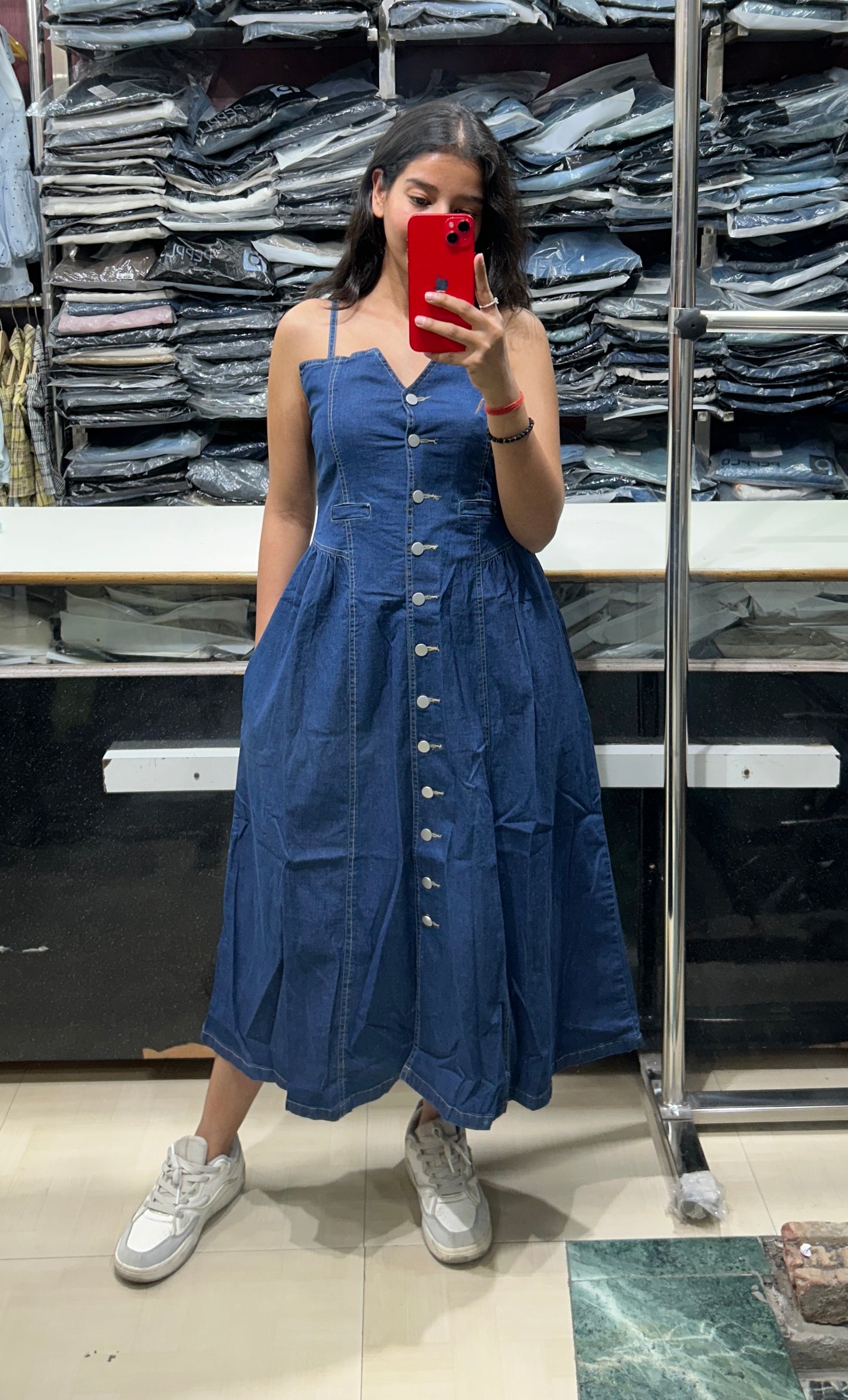 Women’s Long Button-Up Denim Dress | Casual Denim Dress
