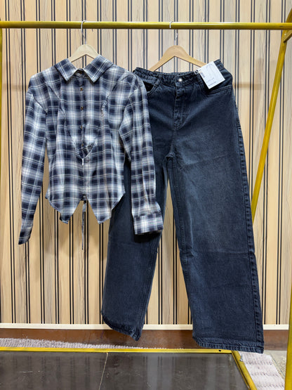Viral Fitted Check Shirts With Jeans Combo