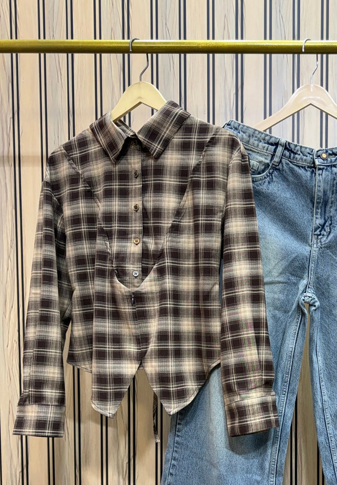 Viral Check Fitted Shirts