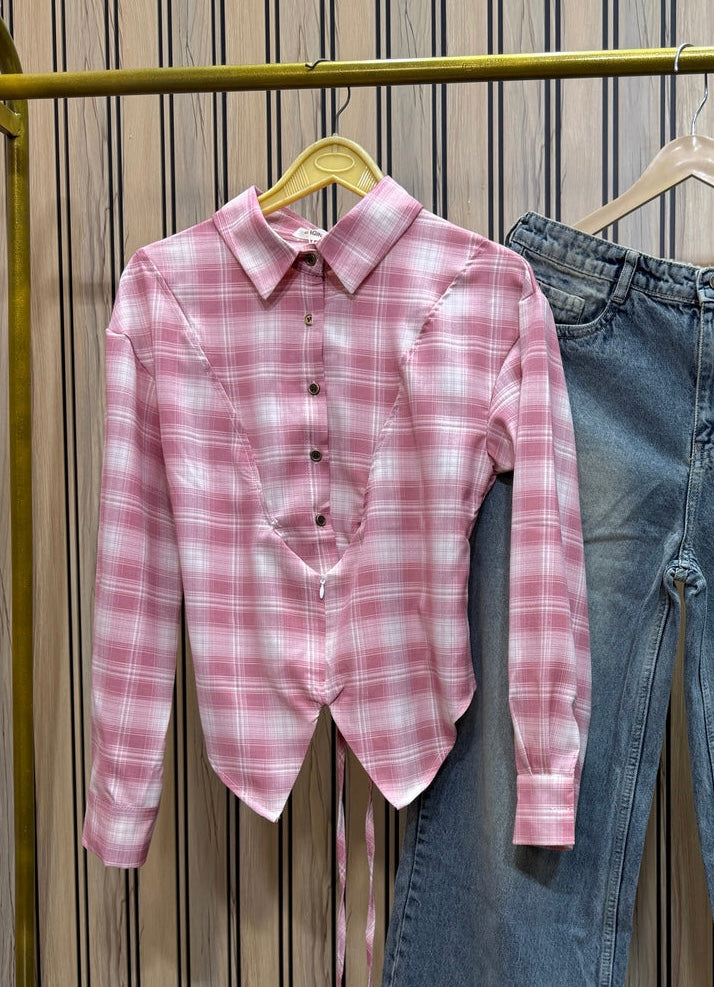 Viral Check Fitted Shirts