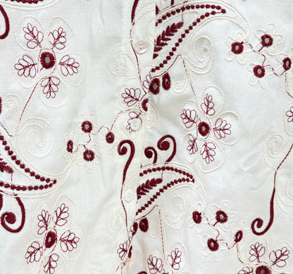 Classic White Cotton Thread Work Shirt