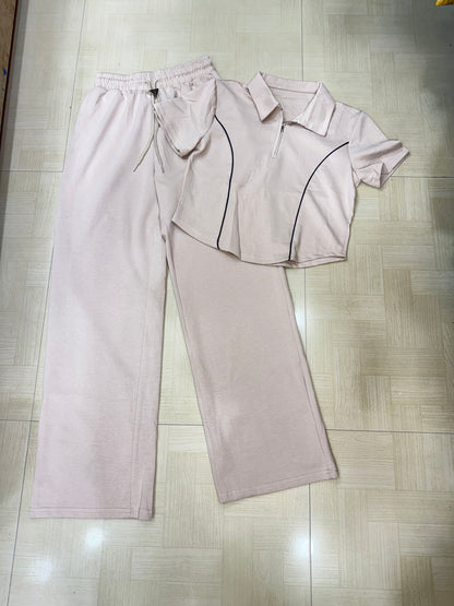 Half Zipper Relaxed Fit Co-ord Set