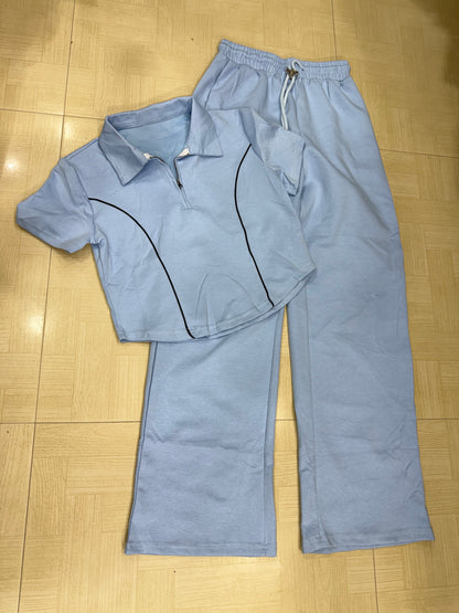 Half Zipper Relaxed Fit Co-ord Set