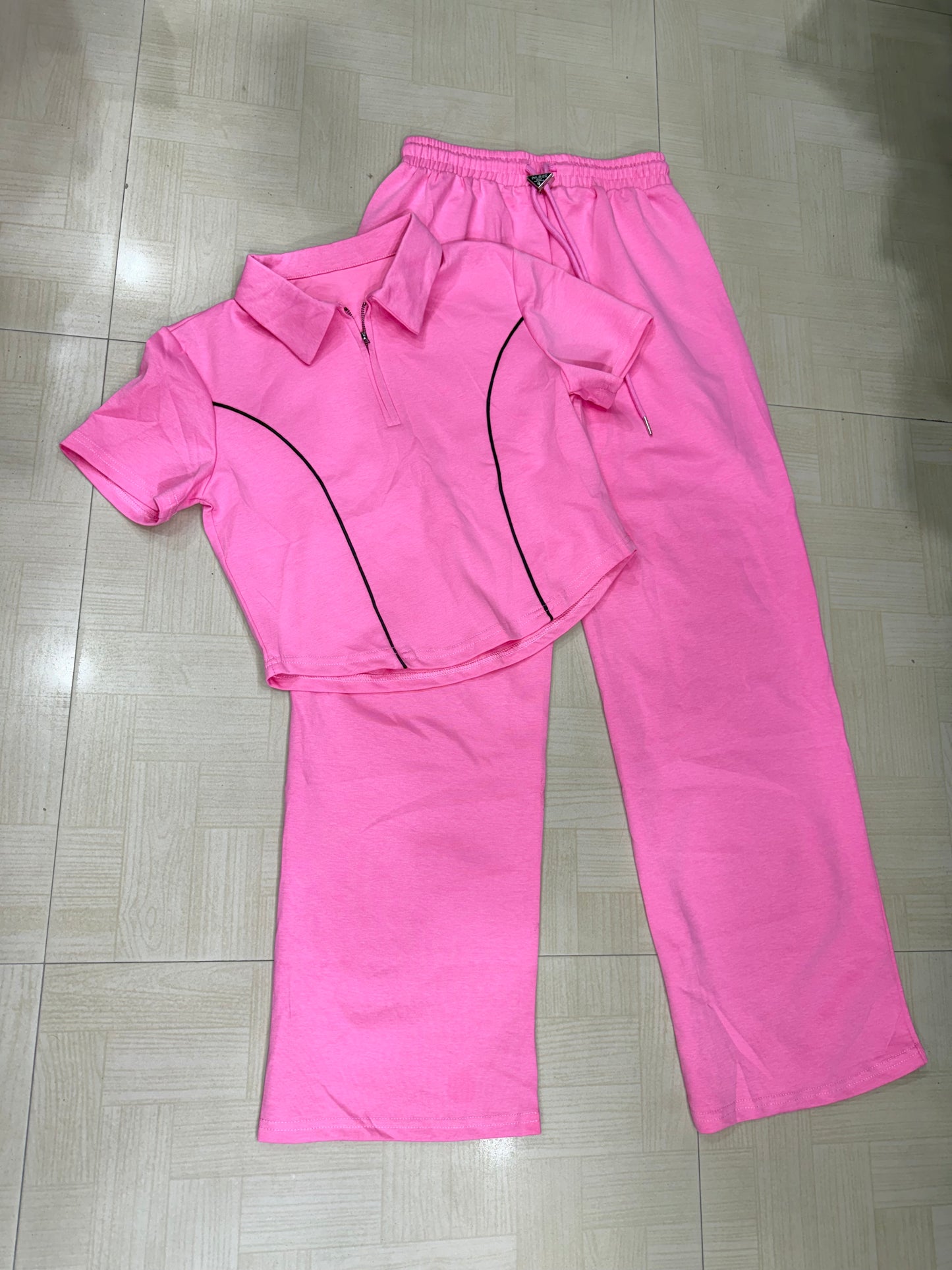 Half Zipper Relaxed Fit Co-ord Set
