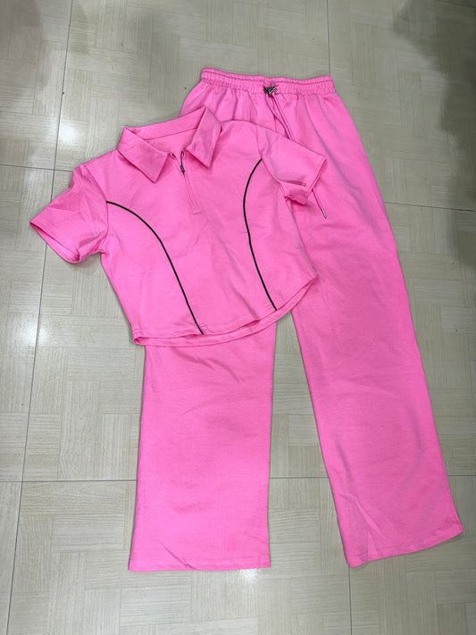 Half Zipper Relaxed Fit Co-ord Set