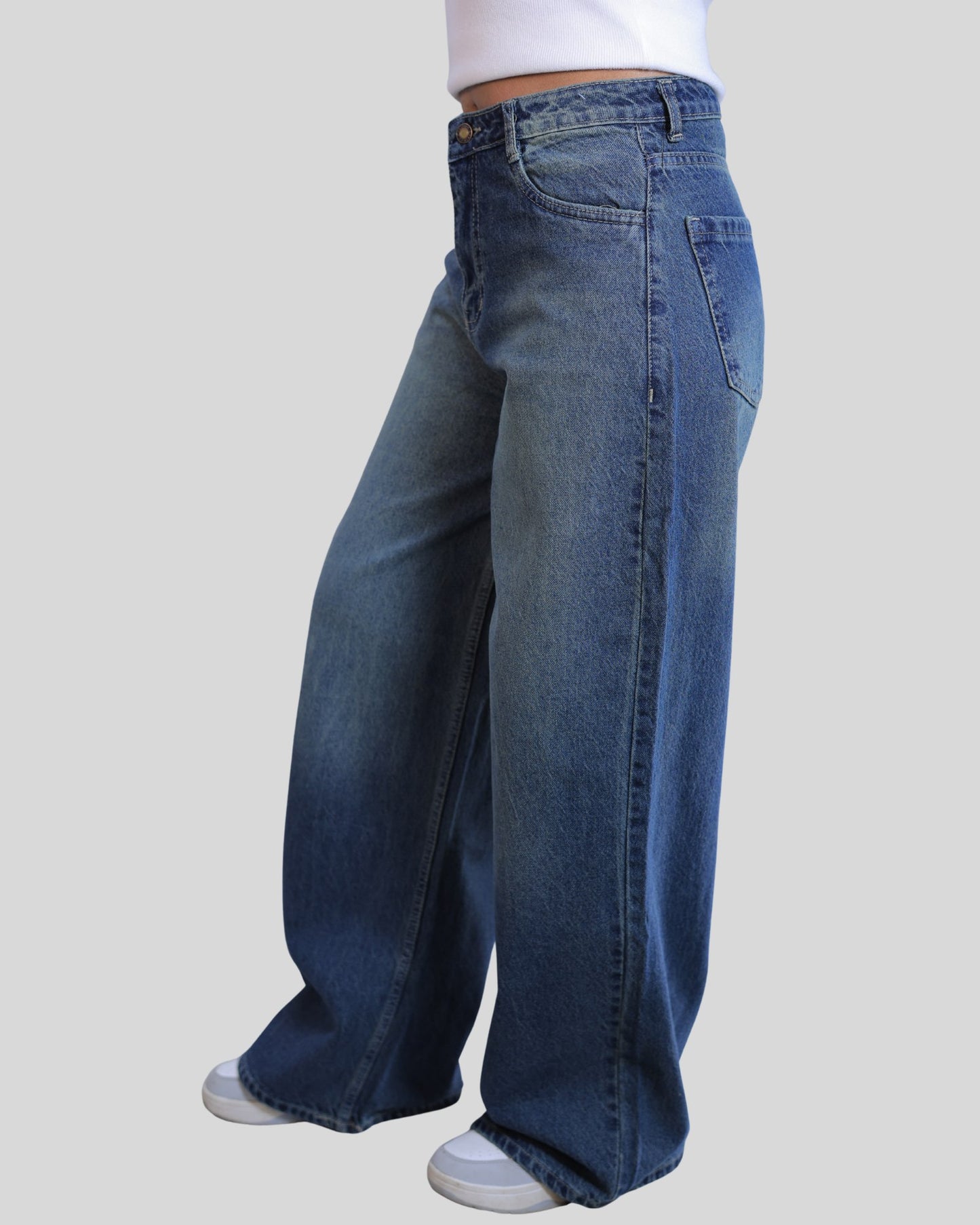 High-Waisted Wide Lunar/Twilight Tint Denim Jeans