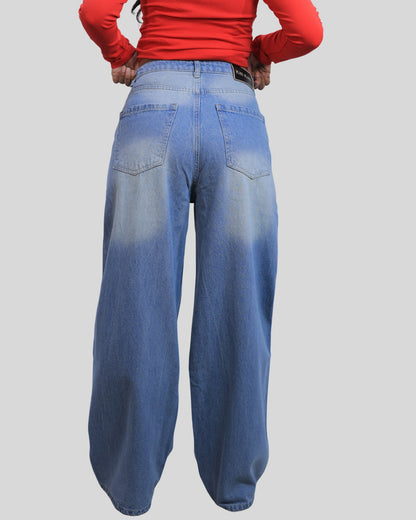 High-Waisted Wide Leg Soft Tint Denim Jeans